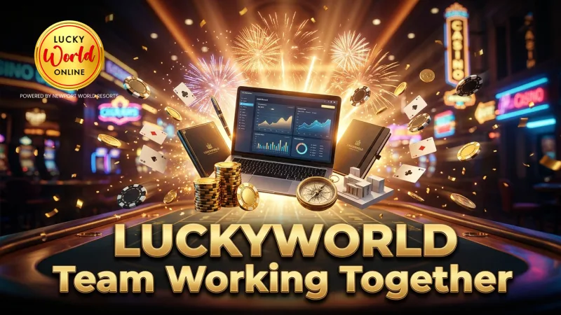 Corporate office environment showing the LUCKYWORLD team at work