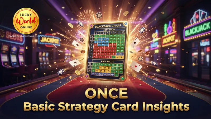 Basic strategy card highlighting optimal player decisions by hand
