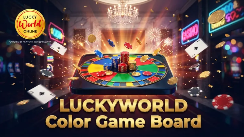 LUCKYWORLD’s traditional Color Game board layout clarifies bet spots