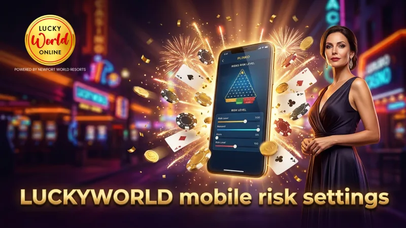 Mobile view of risk level settings impacting Plinko payouts