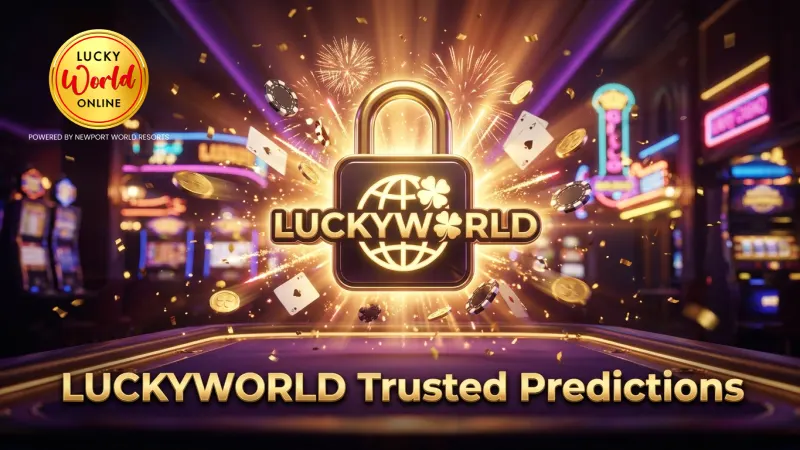 LUCKYWORLD logo with secure padlock symbol for trust